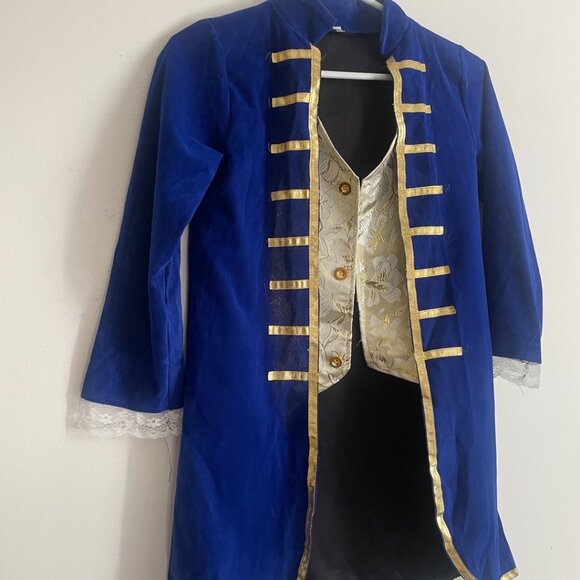Boys Blue Regal Prince Costume Jacket with Vest - Picture 3 of 14